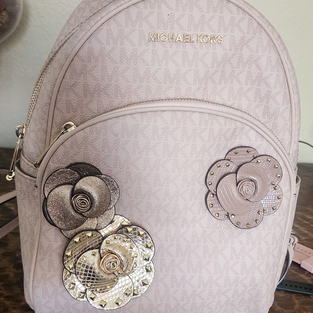 Michael Kors Pink Floral Backpack